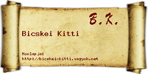 Bicskei Kitti névjegykártya