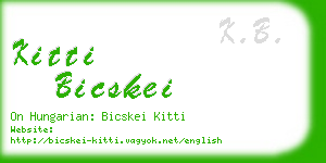 kitti bicskei business card